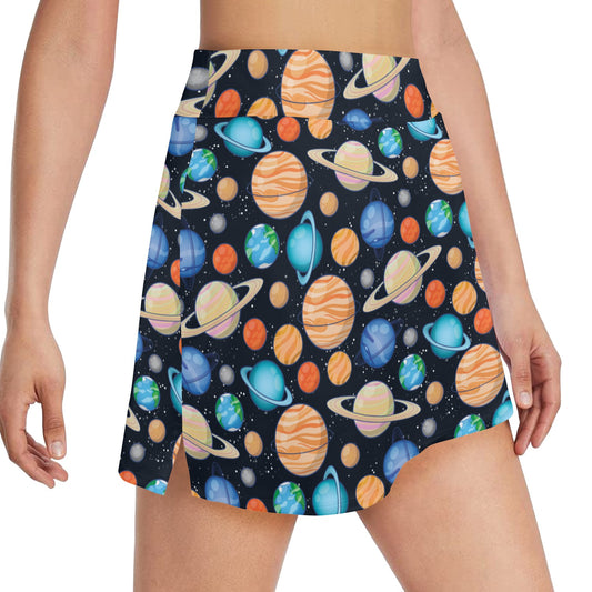 Planet Colorful Print Design LKS301 17" Golf & Pickleball Skort with Pockets