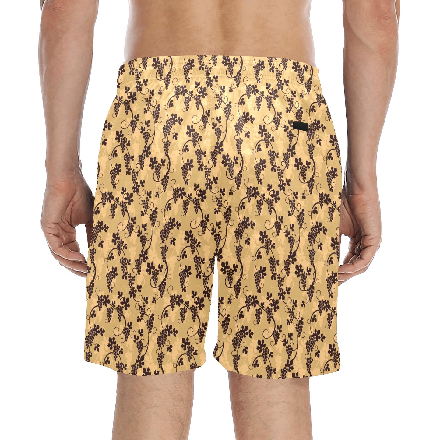 Wine Grape Design Print Men's Swim Trunks Beach Shorts