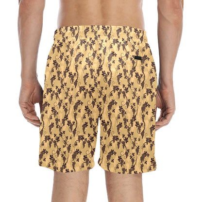 Wine Grape Design Print Men's Swim Trunks Beach Shorts
