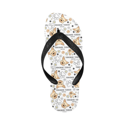Yorkshire Terriers Print Design LKS308 Flip Flops