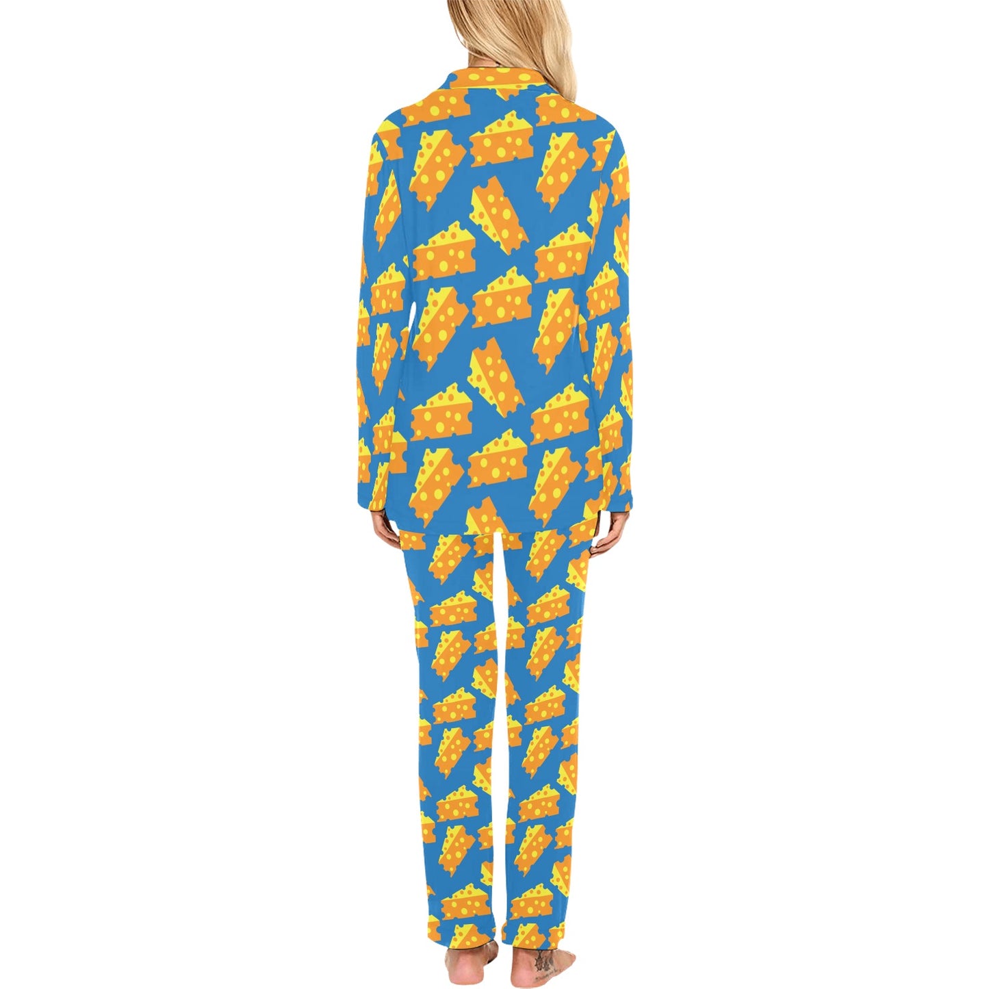 Cheese Pattern Print Design 05 Women's Long Pajama Set