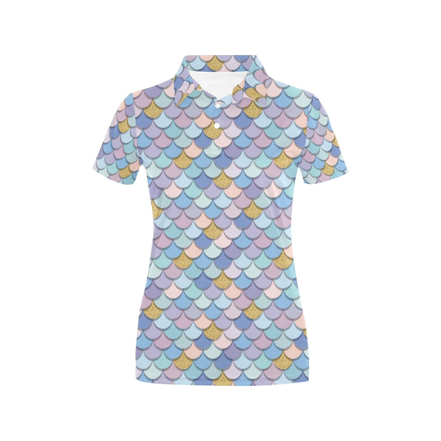 Mermaid Scales Pattern Print Design 05 Women's Polo Shirt
