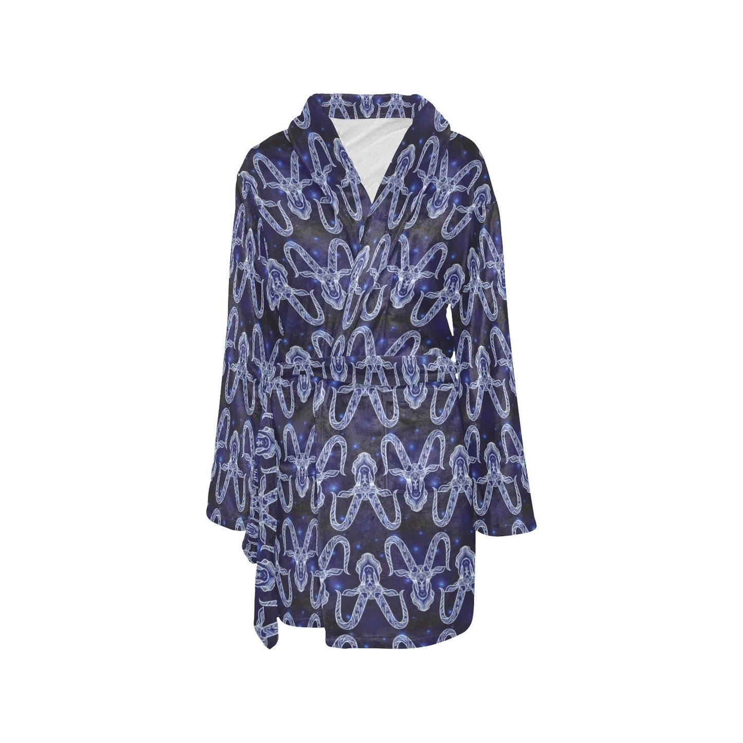 Capricorn Zodiac Pattern Print Design 03 Women's Fleece Robe