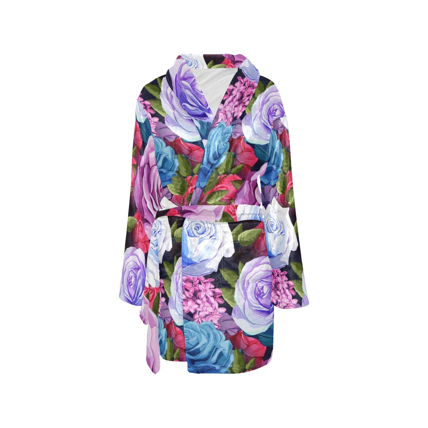 Rose Pattern Print Design RO09 Women's Fleece Robe