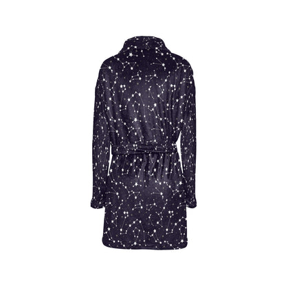 Zodiac Star Pattern Design Print Women's Fleece Robe