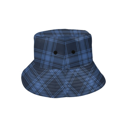 Tartan Blue Print Design LKS304 Unisex Bucket Hat