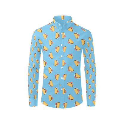 Taco Print Design LKS301 Men's Long Sleeve Dress Shirt
