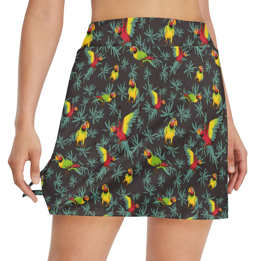 Parrot Themed Print 17" Golf & Pickleball Skort with Pockets