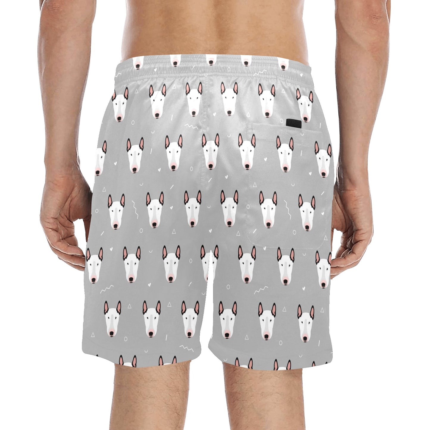 Bull Terrier Head Print Pattern Men's Swim Trunks Beach Shorts