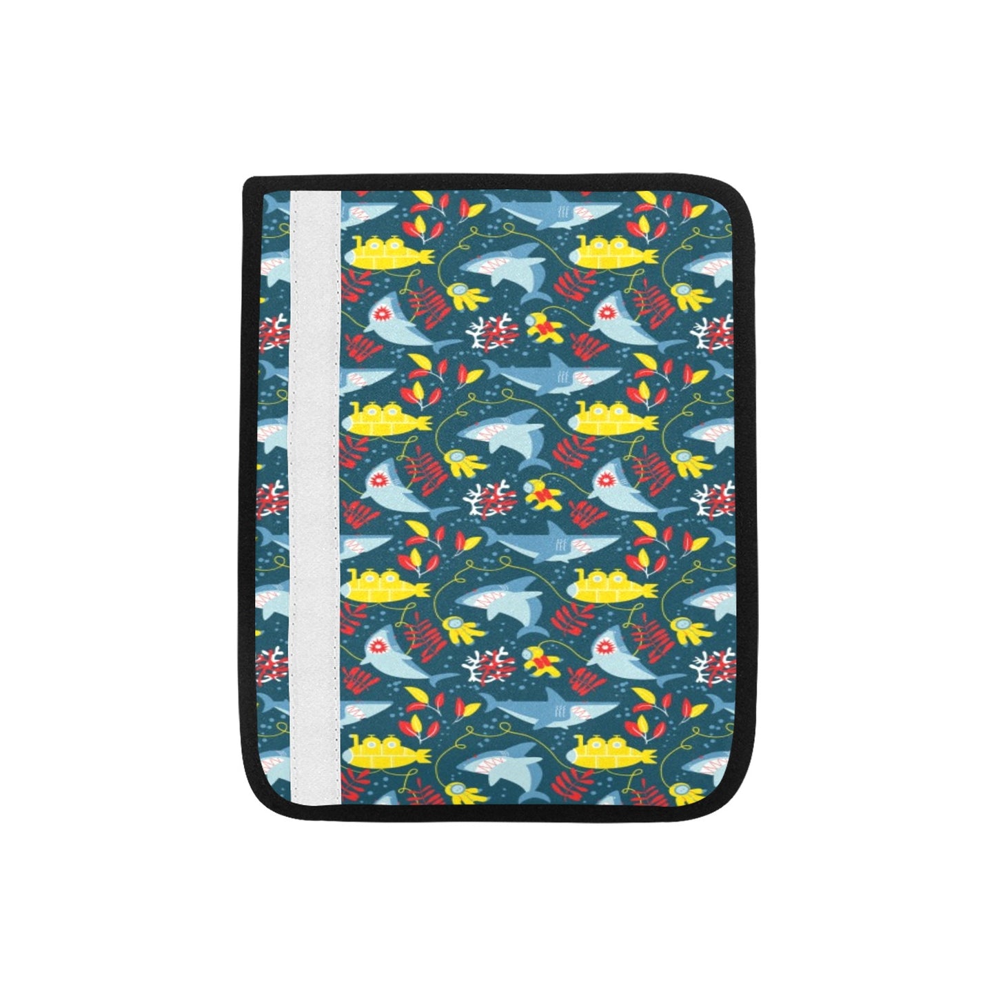 Scuba With Sharks Print Design LKS303 Car Seat Belt Cover