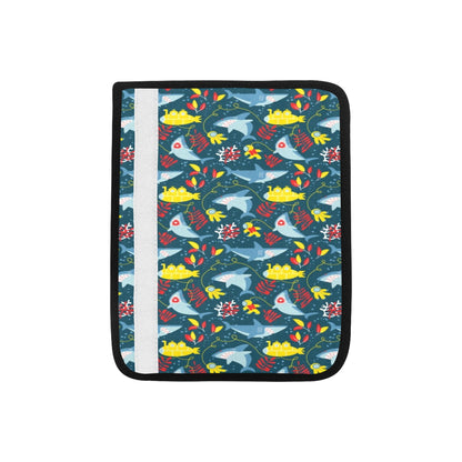 Scuba With Sharks Print Design LKS303 Car Seat Belt Cover