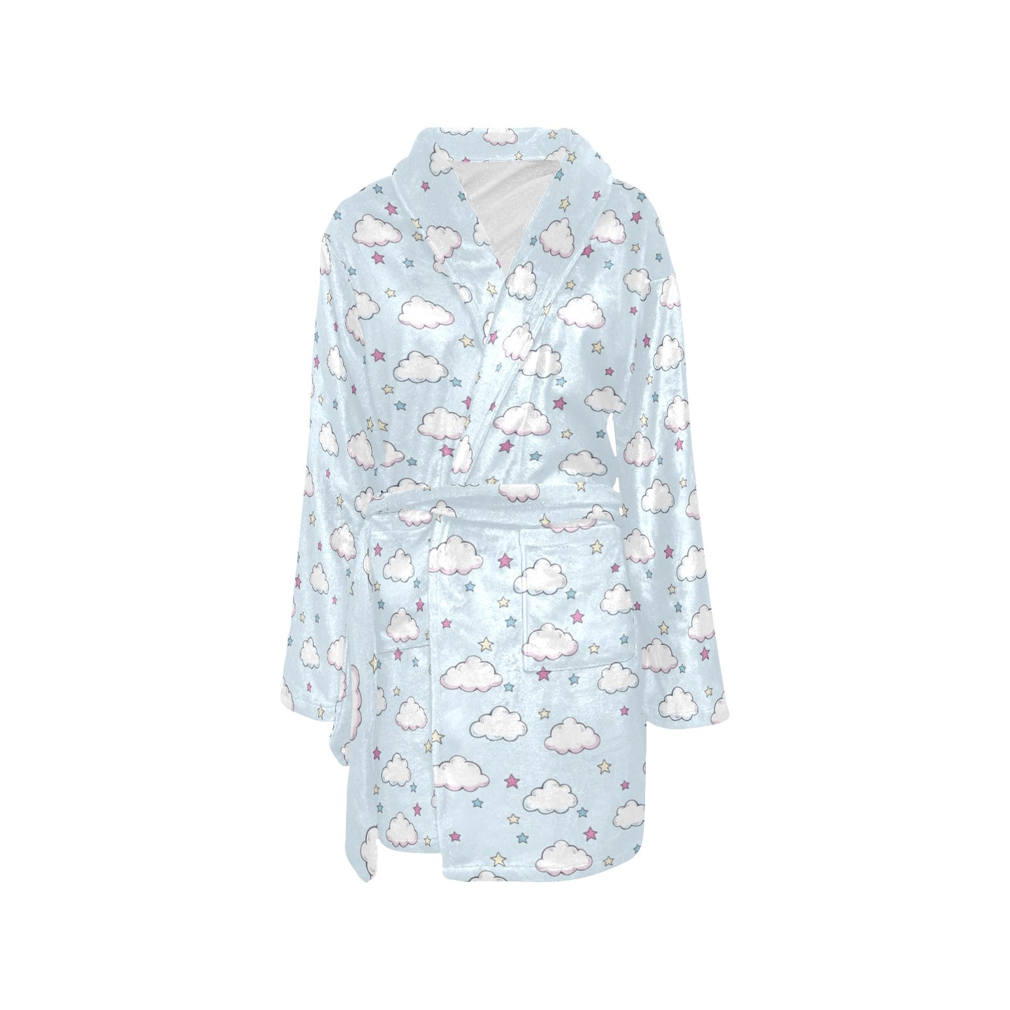 Cloud Pattern Print Design 01 Women's Fleece Robe