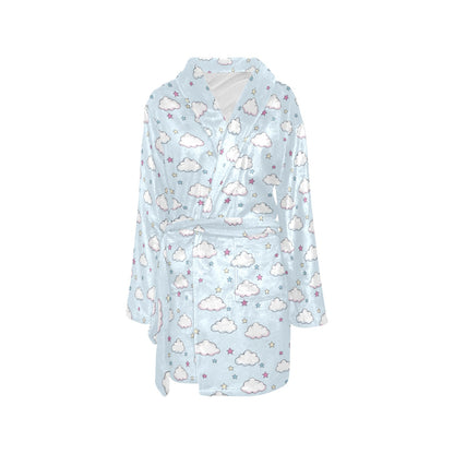 Cloud Pattern Print Design 01 Women's Fleece Robe
