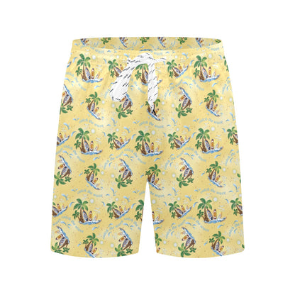Surf Catch the Wave Design Men's Swim Trunks Beach Shorts