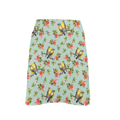 Bird with Red Flower Print Pattern 17" Golf & Pickleball Skort with Pockets