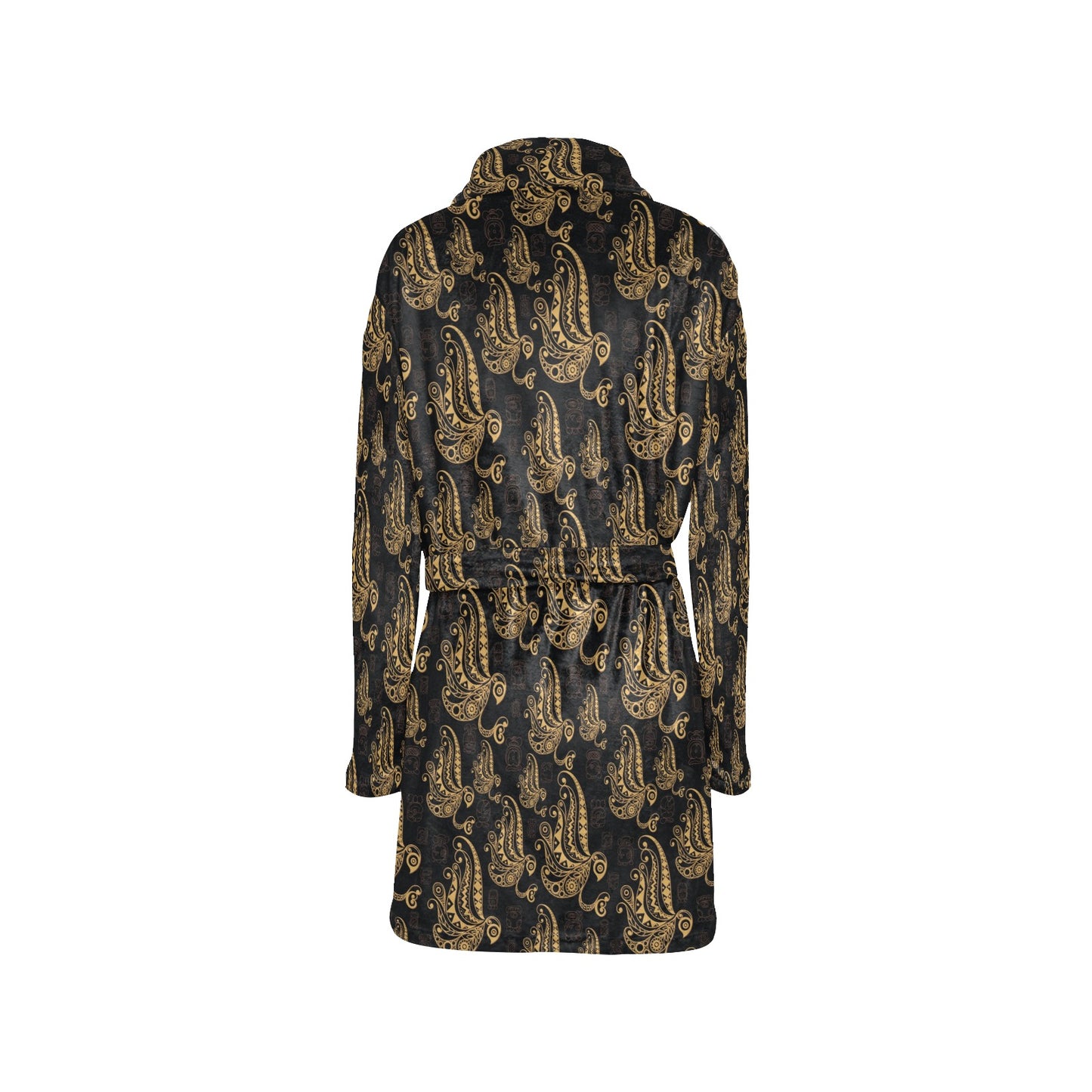 Owl Tribal Polynesian Design Print Women's Fleece Robe