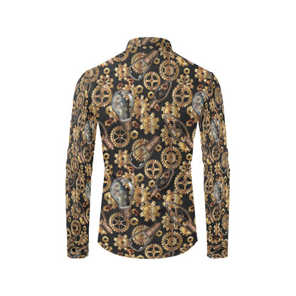 Steampunk Lightbulb Print Design LKS304 Men's Long Sleeve Dress Shirt