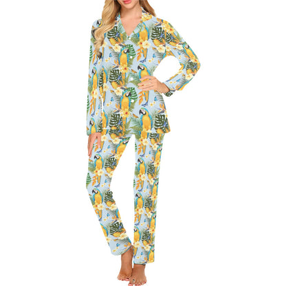 Parrot Pattern Print Design A04 Women's Long Pajama Set