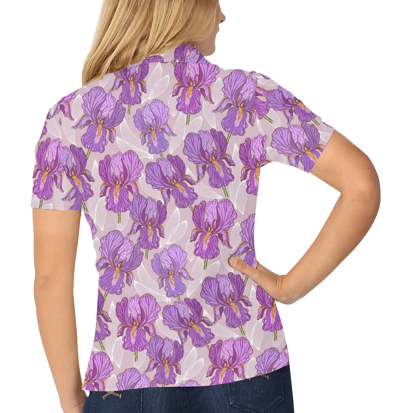 Iris Pattern Print Design IR05 Women's Polo Shirt