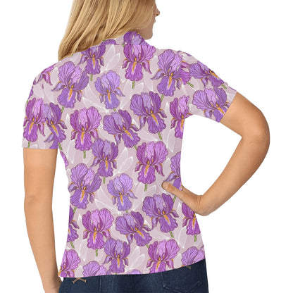 Iris Pattern Print Design IR05 Women's Polo Shirt