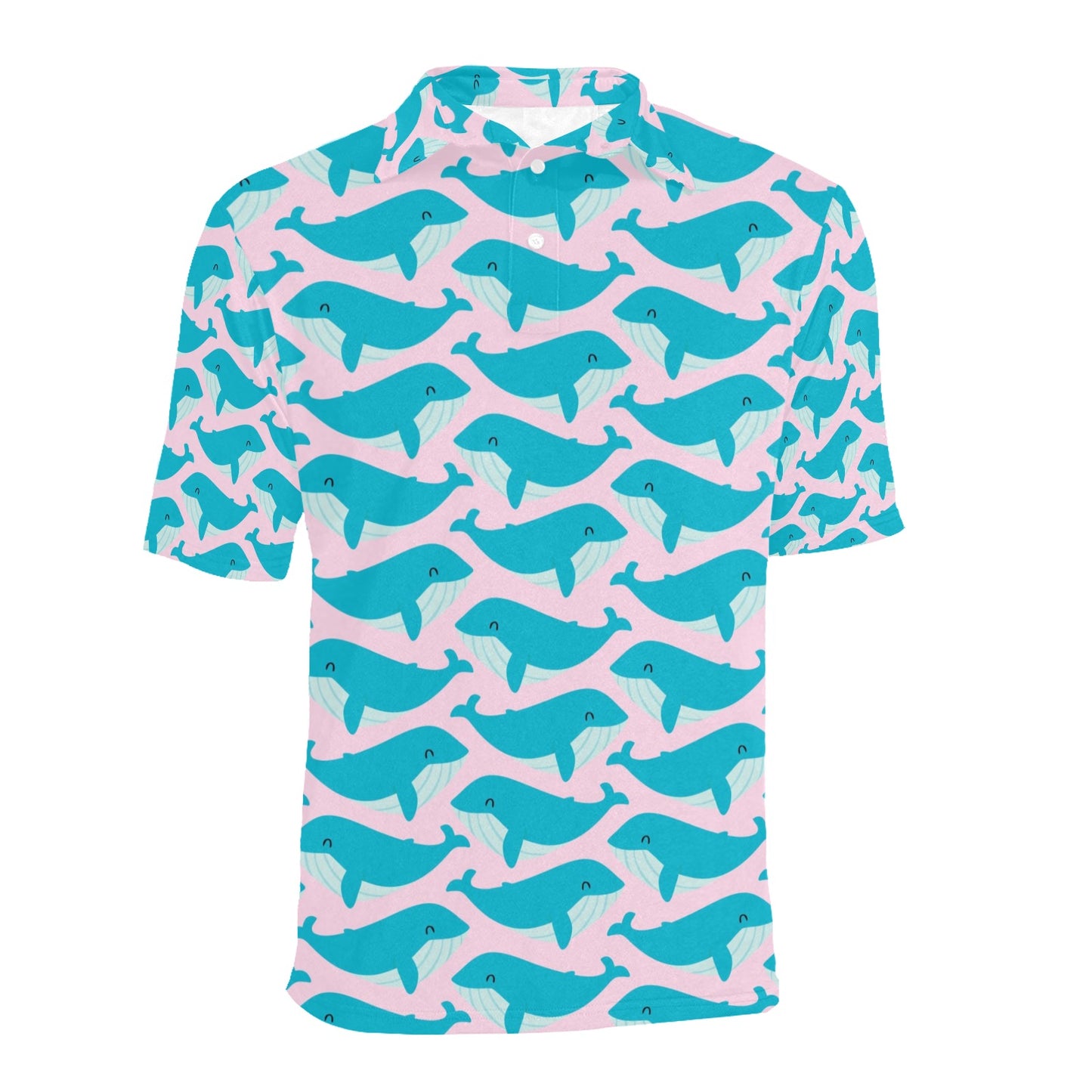 Whale Print Design LKS302 Men Polo Shirt