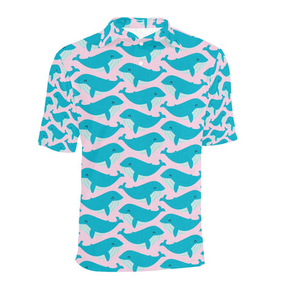 Whale Print Design LKS302 Men Polo Shirt
