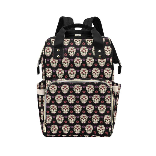 Sugar Skull Print Design LKS304 Diaper Bag Backpack