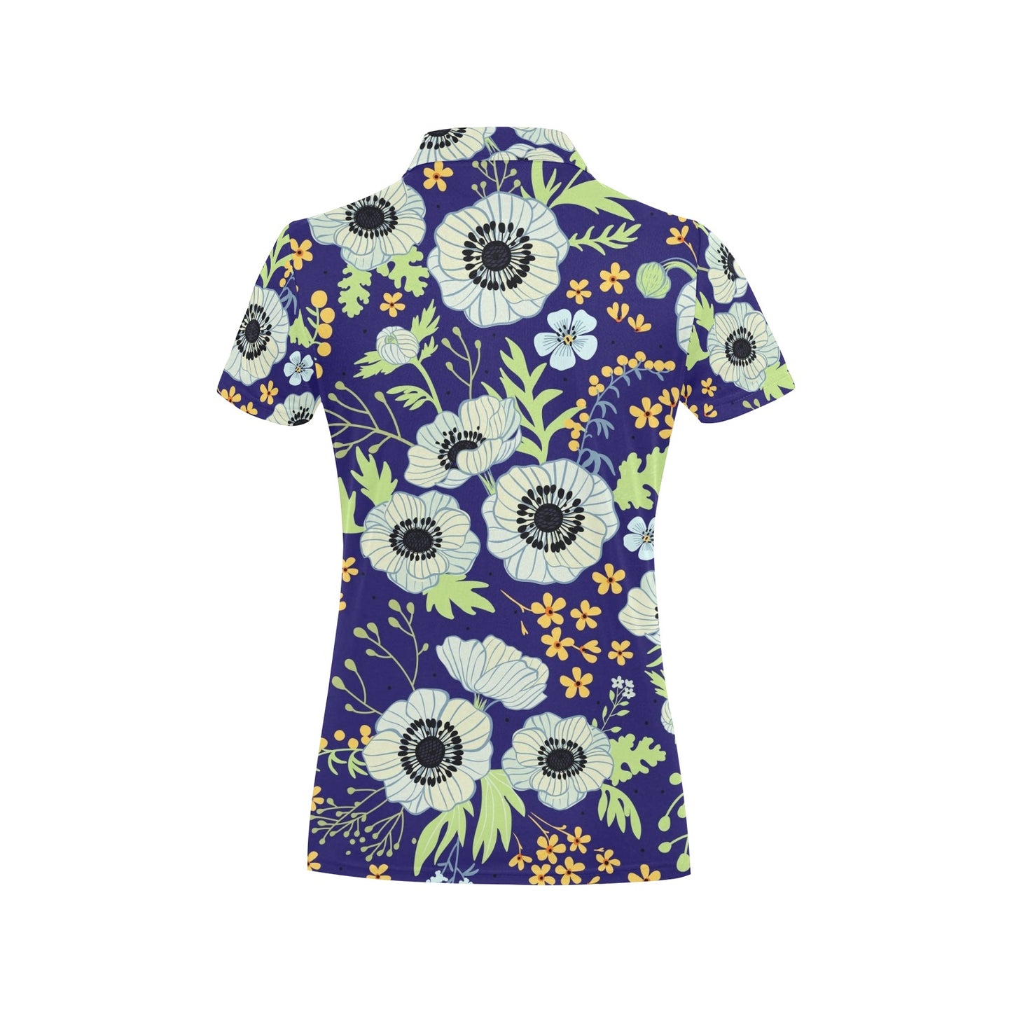 Anemone Pattern Print Design AM06 Women's Polo Shirt