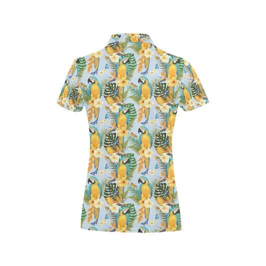 Parrot Pattern Print Design A04 Women's Polo Shirt