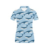 Blue Whale Pattern Print Design 02 Women's Polo Shirt