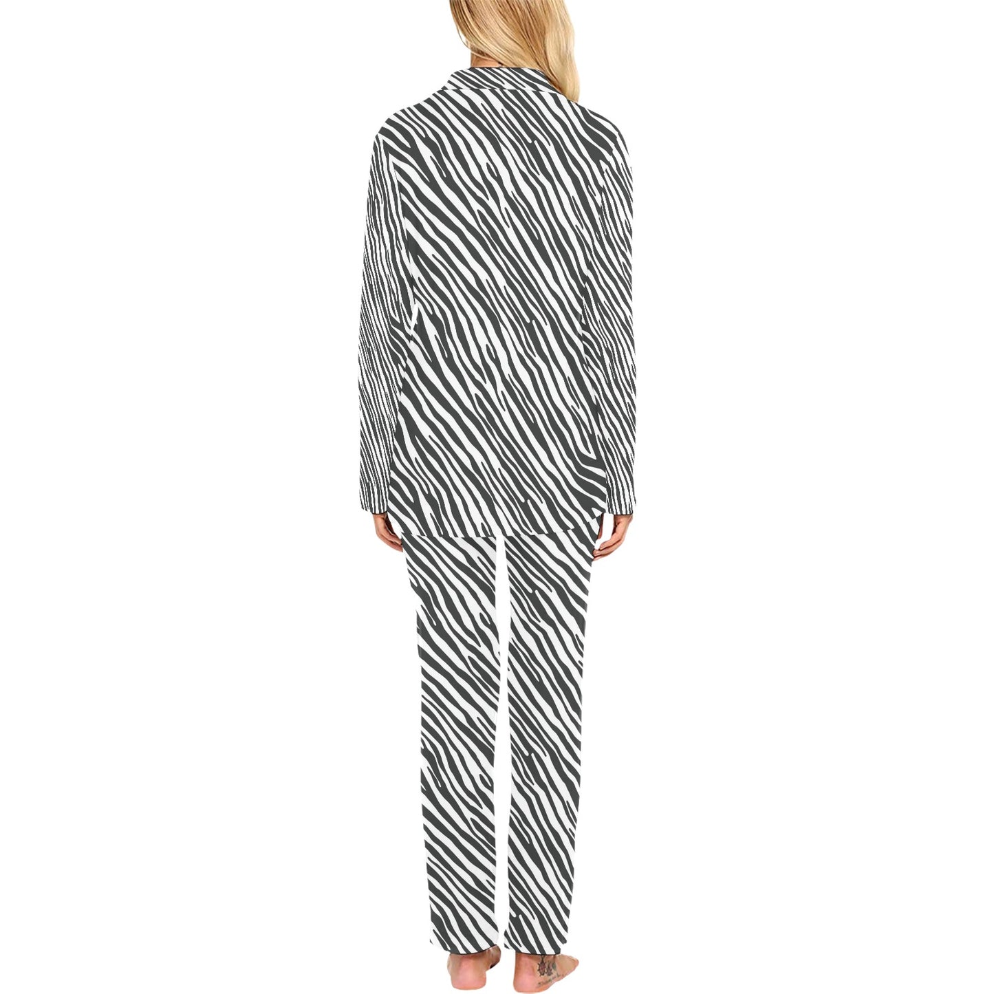 Zebra Classic Print Design LKS302 Women's Long Pajama Set