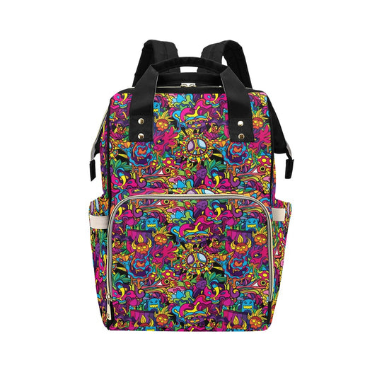 Trippy Print Design LKS304 Diaper Bag Backpack