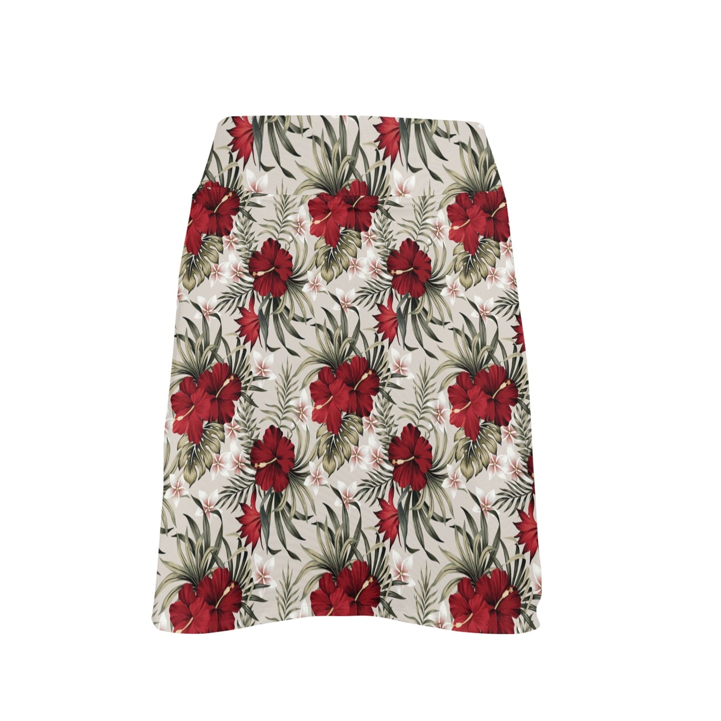 Hibiscus Print Design LKS3011 17" Golf & Pickleball Skort with Pockets