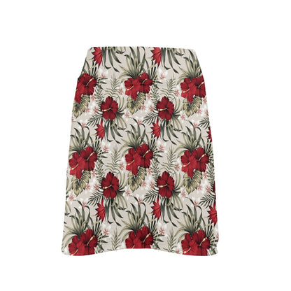 Hibiscus Print Design LKS3011 17" Golf & Pickleball Skort with Pockets