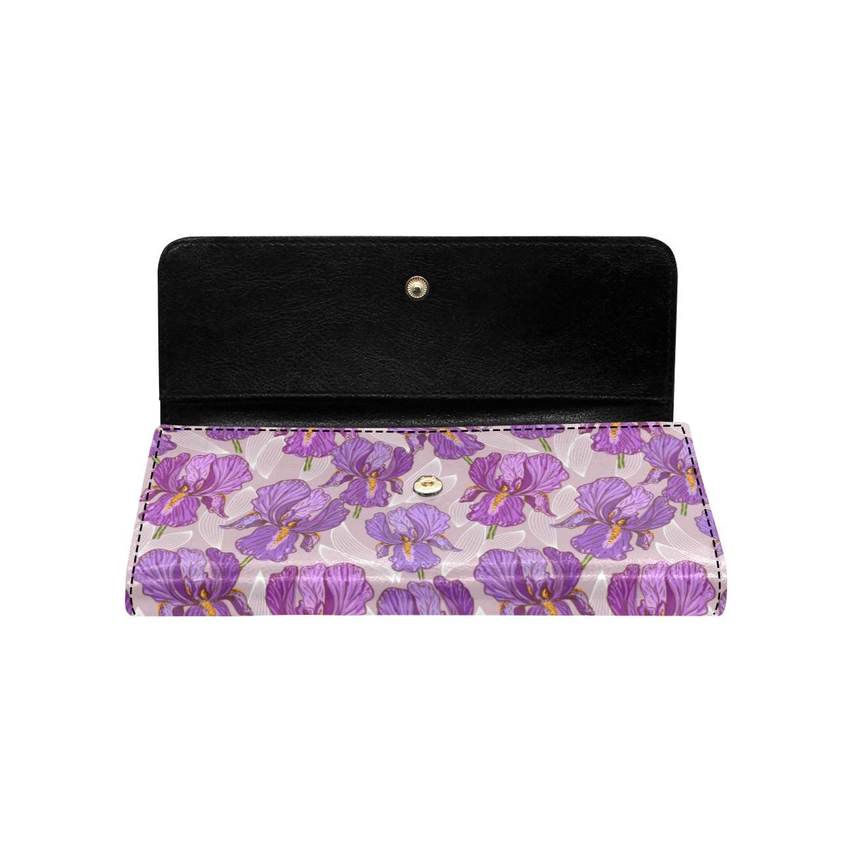 Iris Pattern Print Design IR05 Women's Trifold Wallet