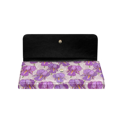 Iris Pattern Print Design IR05 Women's Trifold Wallet