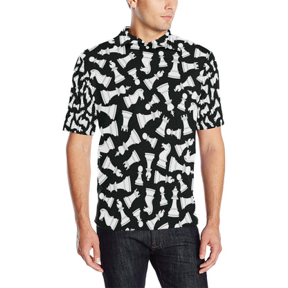 Chess Pattern Print Design 01 Men Polo Shirt