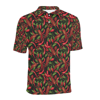 Chilli Pepper Pattern Print Design 02 Men Polo Shirt