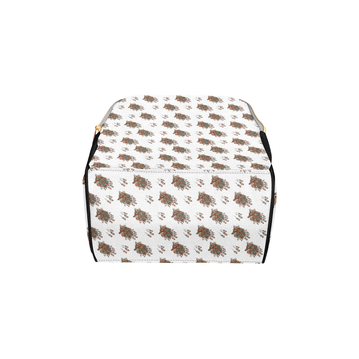 Aztec Wolf Pattern Print Design 02 Diaper Bag Backpack