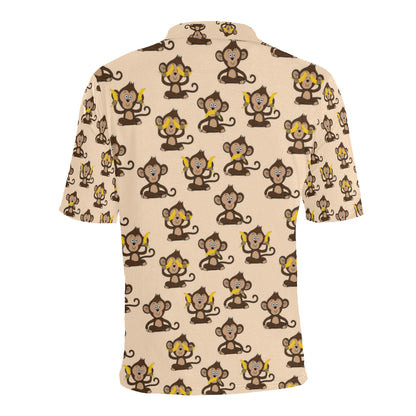 Monkey Pattern Print Design 03 Men Polo Shirt