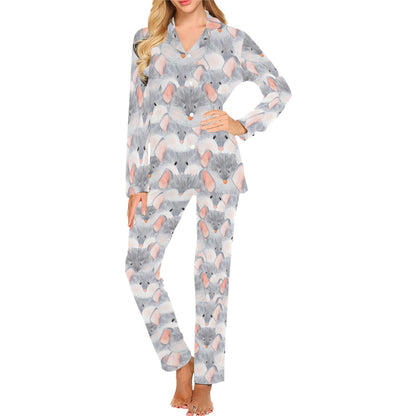 Rat Baby Pattern Print Design 02 Women's Long Pajama Set