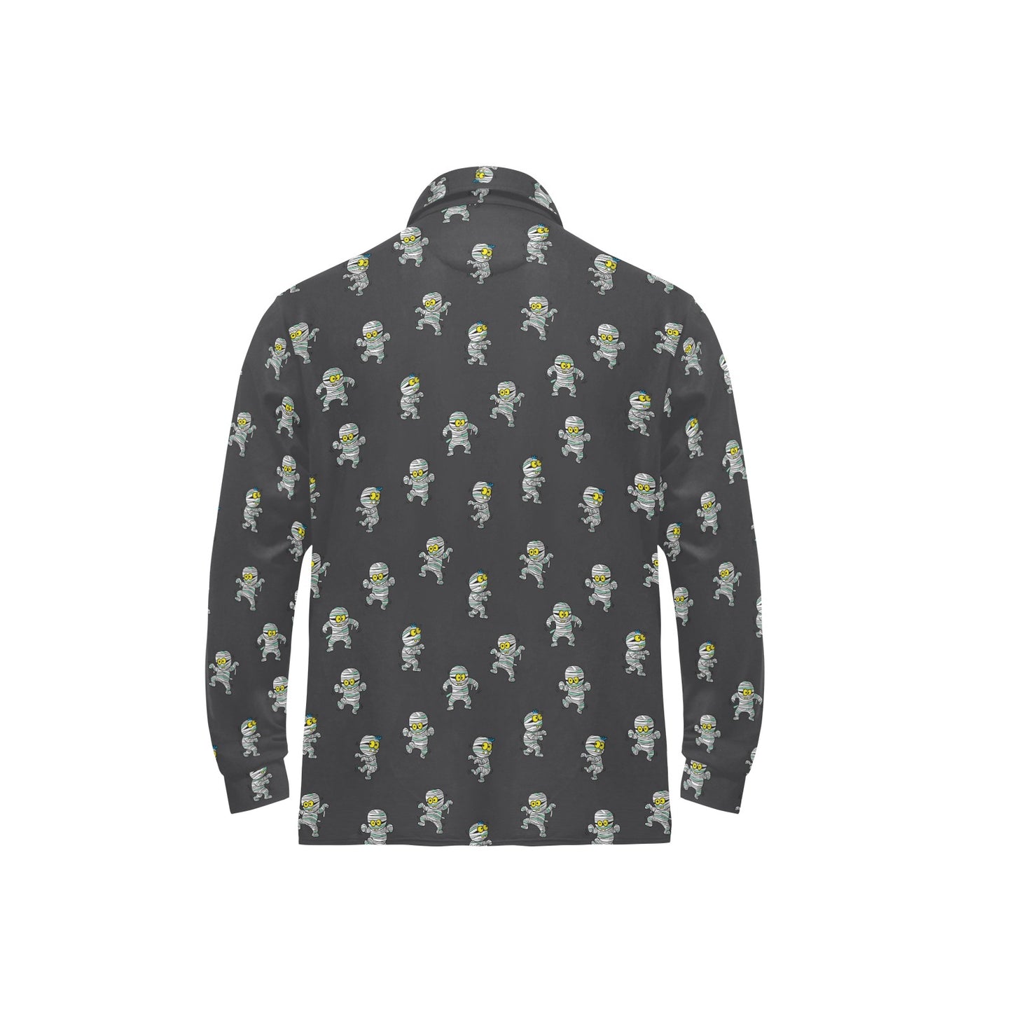 Mummy Print Design LKS305 Long Sleeve Polo Shirt For Men's
