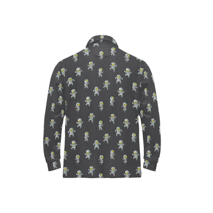Mummy Print Design LKS305 Long Sleeve Polo Shirt For Men's
