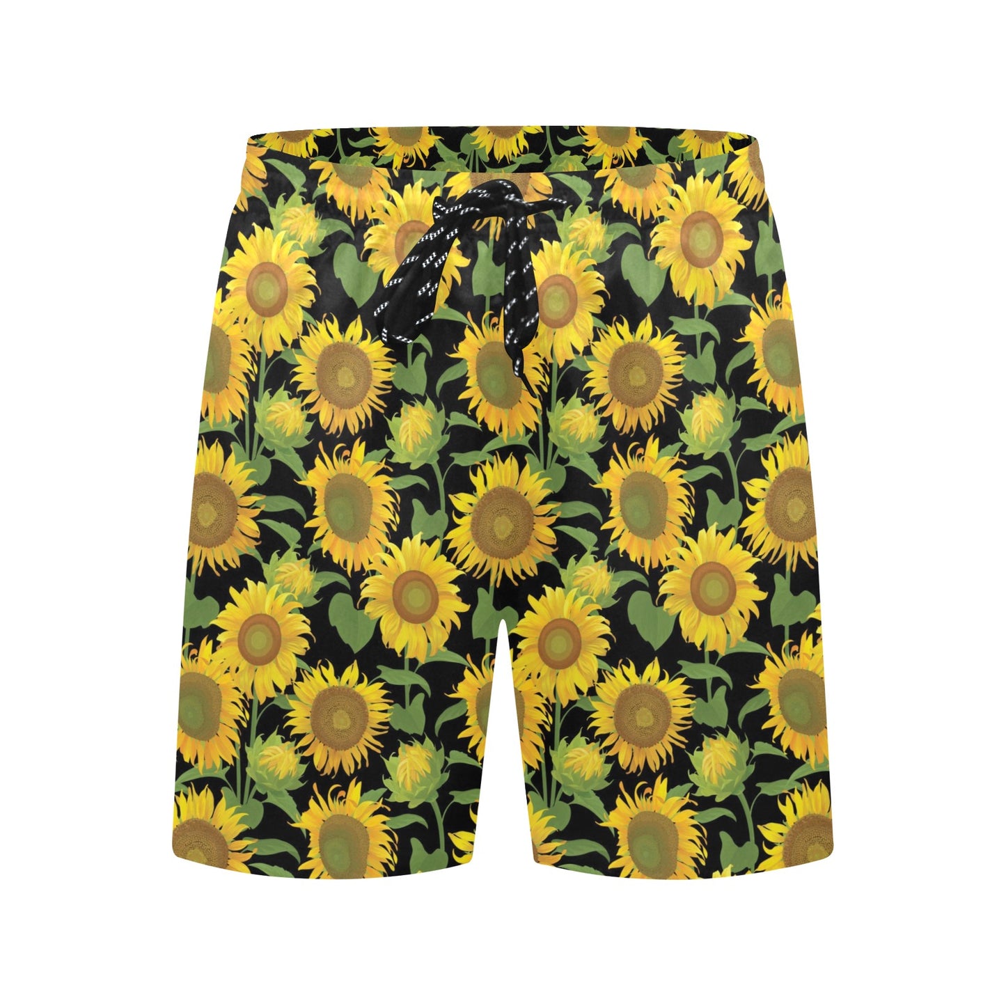 Sunflower Print Design LKS302 Men's Swim Trunks Beach Shorts