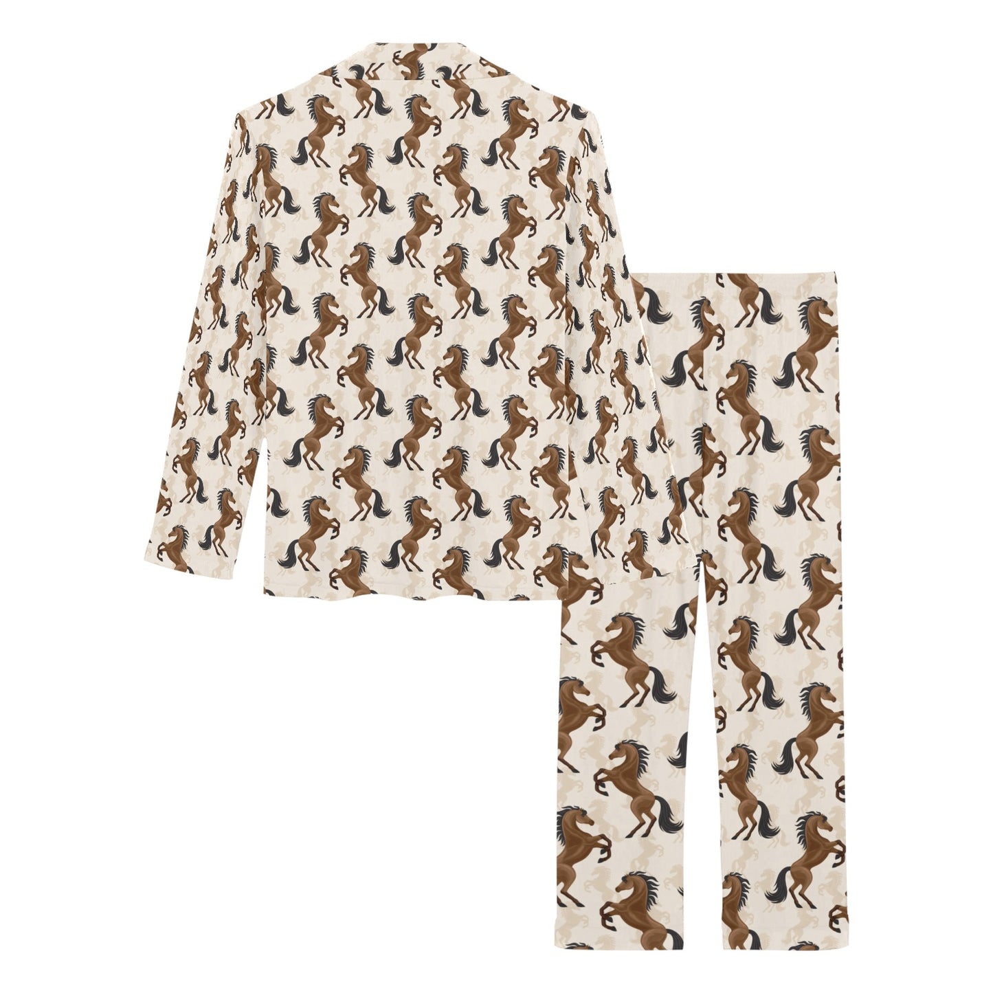 Horse Print Design LKS308 Women's Long Pajama Set
