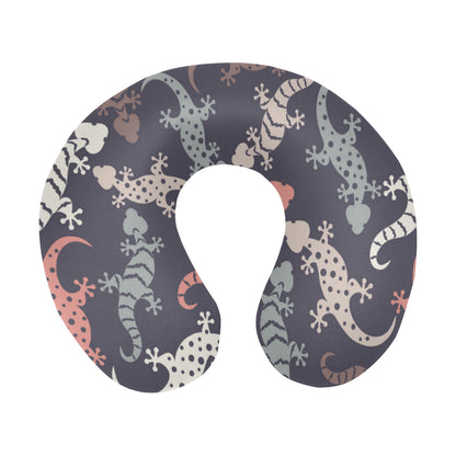 Gecko Pattern Print Design 02 U-Shaped Travel Neck Pillow