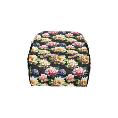 Water Lily Pattern Print Design WL02 Diaper Bag Backpack