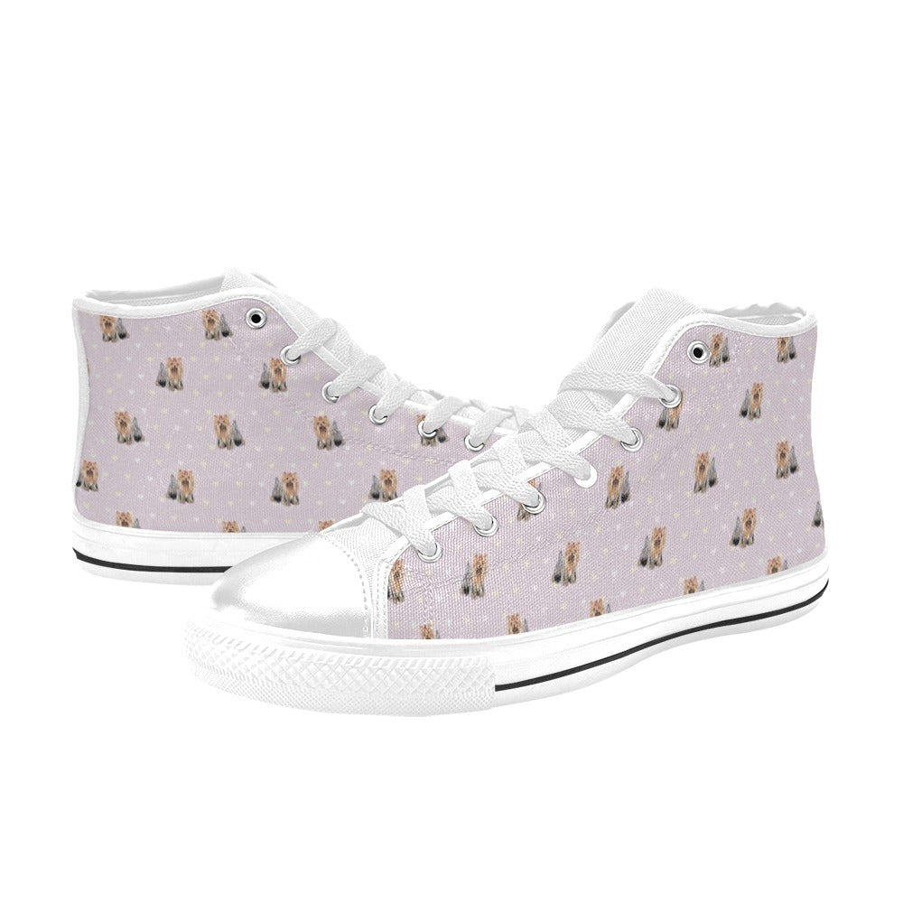Yorkshire Terriers Print Design LKS302 Men's High Top Canvas Shoes