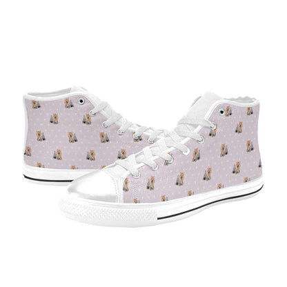 Yorkshire Terriers Print Design LKS302 Men's High Top Canvas Shoes