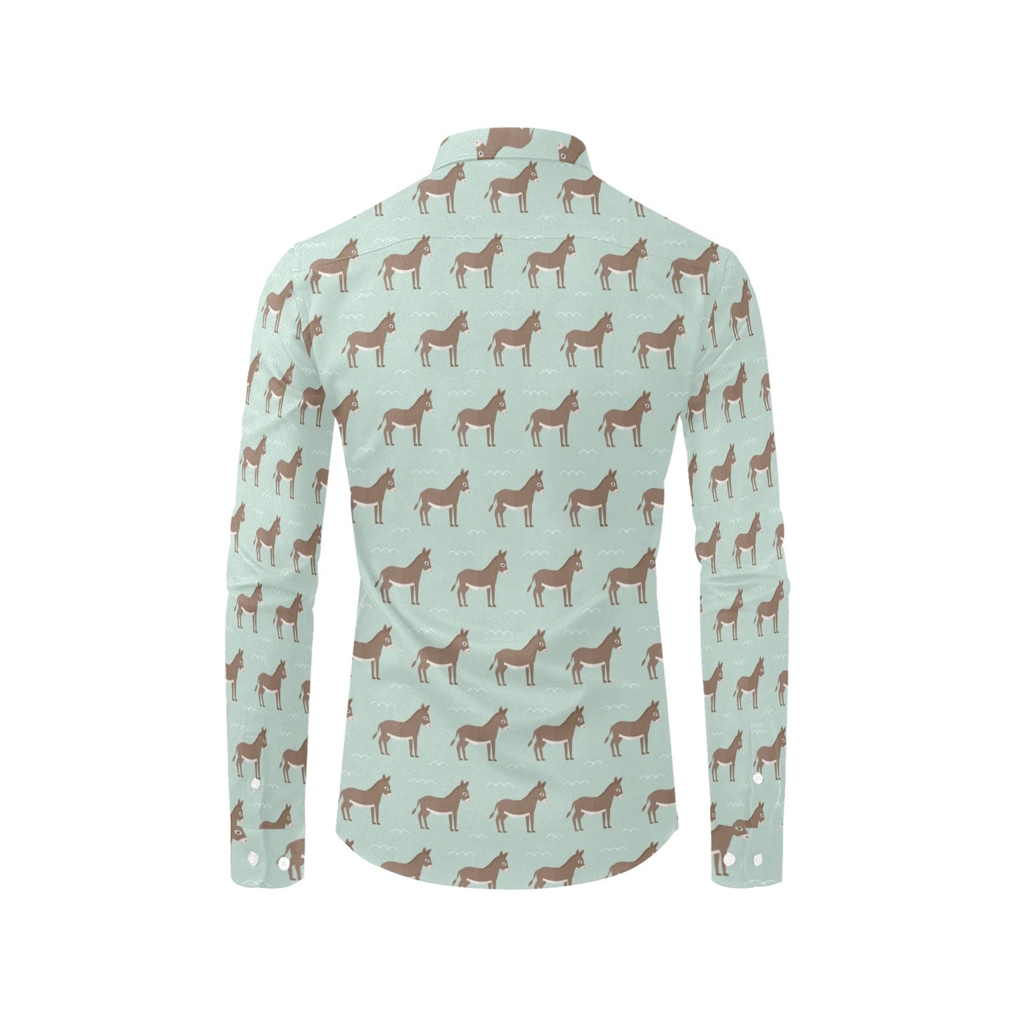 Donkey Print Design LKS402 Men's Long Sleeve Dress Shirt